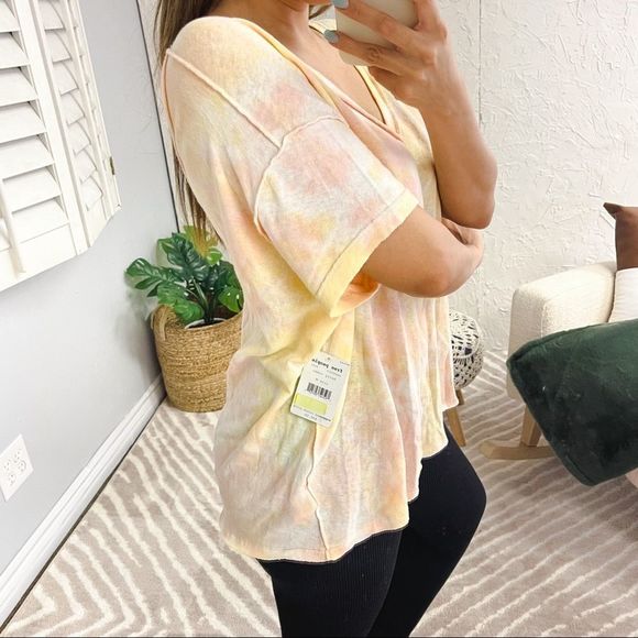 Free People We The Free All Mine Top Relaxed Berry Orange - Picture 3 of 13